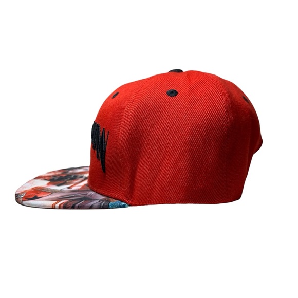 DC Comics- Men's Harley Quinn Embroidered Red Snapback Flat bill Cap- Six Flags - Picture 4 of 11